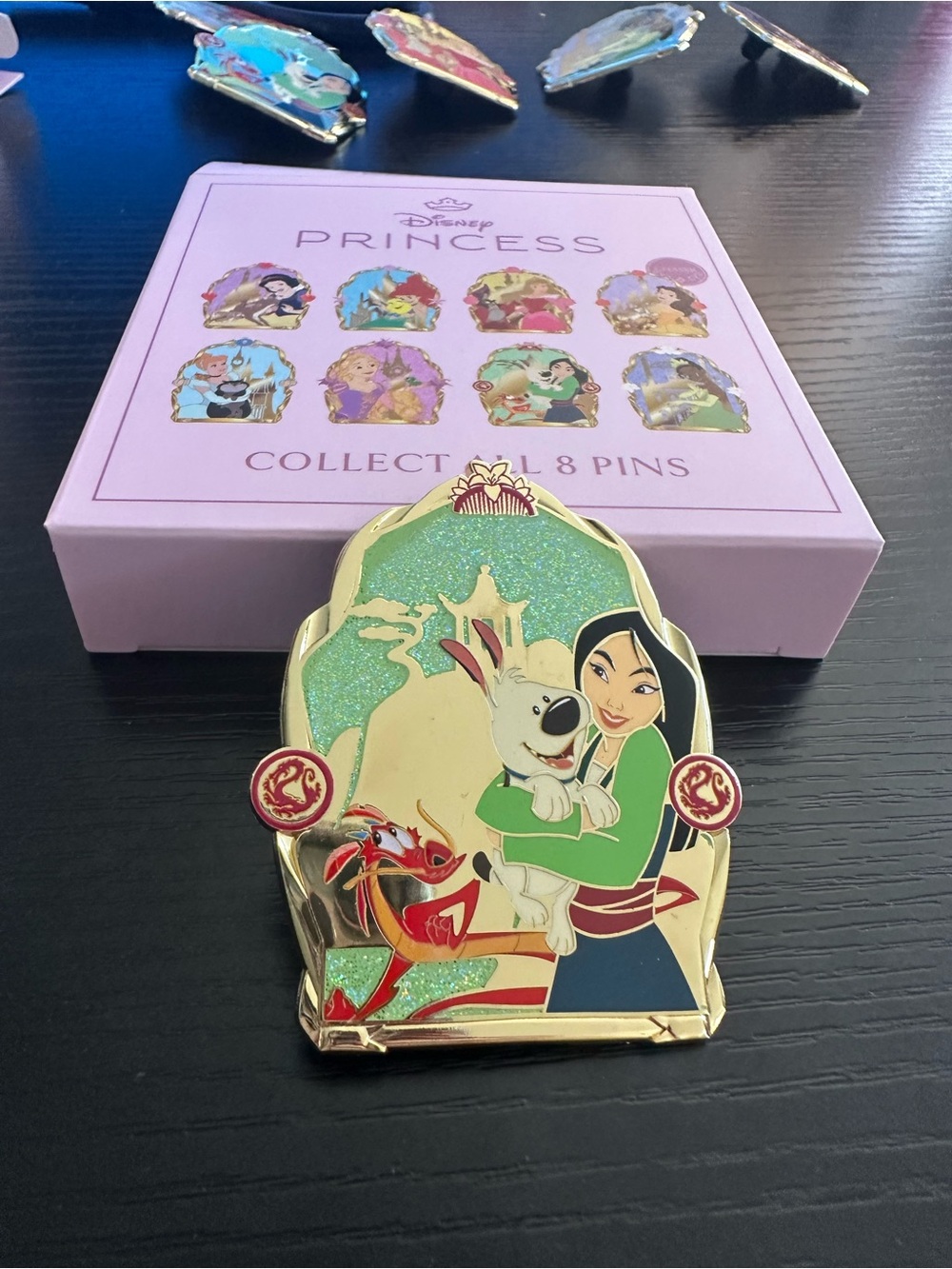 Disney Princess Mulan Pin with Green, Red, Gold Accents